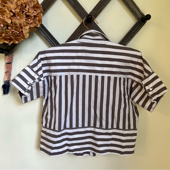 Banana Republic Brown and White Button Down Shirt - Picture 4 of 16